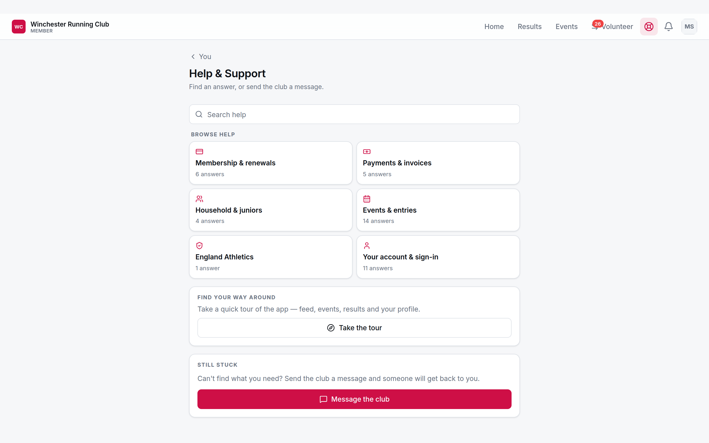 Help & Support, phone width