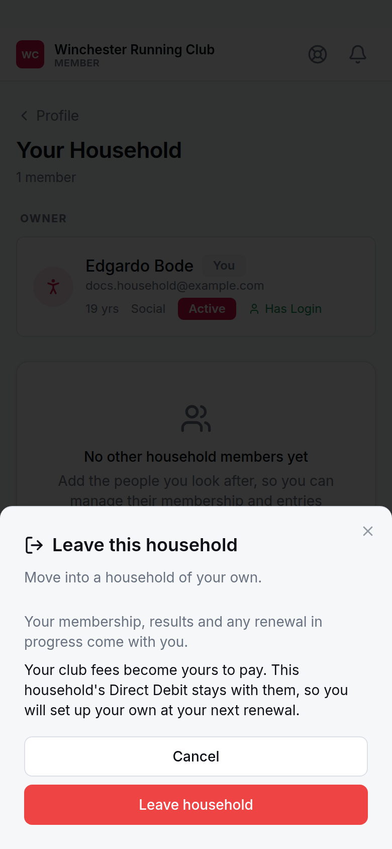 Leave this household, phone width